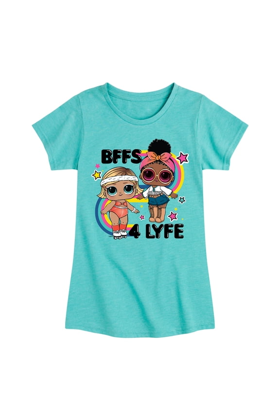 LOL Surprise! Dolls - BFF 4LYFE - Fit Queen & Foxy - Toddler & Youth Girls Short Sleeve Graphic T-Shirt