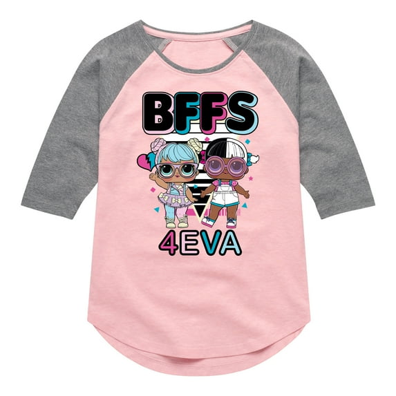 LOL Surprise! Dolls - BFFS 4Eva Bon Bon & Snuggle Babe - Toddler & Youth Girls Raglan Graphic T-Shirt