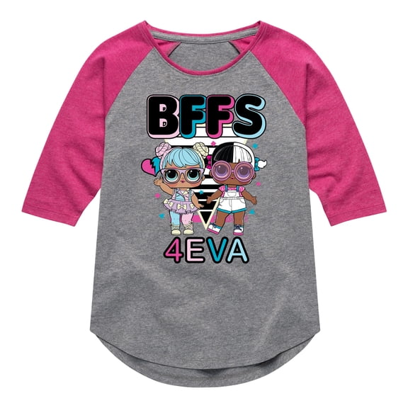 LOL Surprise! Dolls - BFFS 4Eva Bon Bon & Snuggle Babe - Toddler & Youth Girls Raglan Graphic T-Shirt