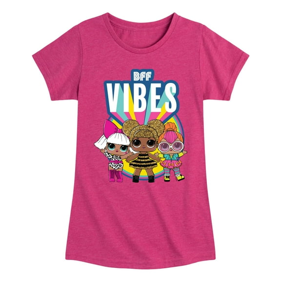 LOL Surprise! Dolls - Bff Vibes with Queen Bee, Deva, & Neon QT - Toddler & Youth Girls Short Sleeve Graphic T-Shirt