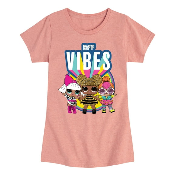 LOL Surprise! Dolls - Bff Vibes with Queen Bee, Deva, & Neon QT - Toddler & Youth Girls Short Sleeve Graphic T-Shirt
