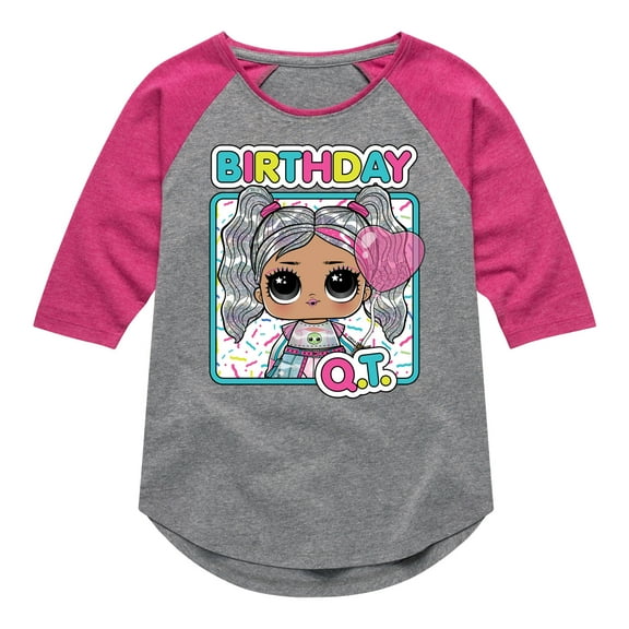 LOL Surprise! Dolls - Birthday QT - Celebrate - Toddler & Youth Girls Raglan Graphic T-Shirt