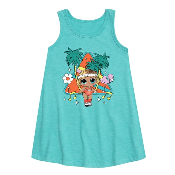 LOL Surprise! Dolls - Boogie Babe - Retro Style with Palm Trees - Toddler & Youth Girls A-line Dress