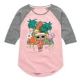 thumbnail image 1 of LOL Surprise! Dolls - Boogie Babe - Retro Style with Palm Trees - Toddler & Youth Girls Raglan Graphic T-Shirt, 1 of 4