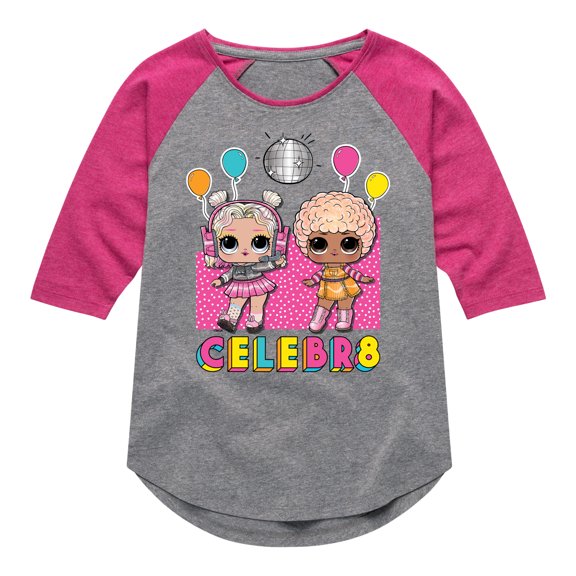 LOL Surprise! Dolls - Celebr8 - Dance & Party Queens - Toddler & Youth Girls Raglan Graphic T-Shirt