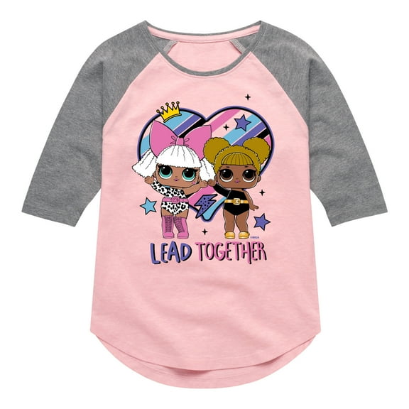 LOL Surprise! Dolls - Dolls Lead Together - Toddler & Youth Girls Raglan Graphic T-Shirt