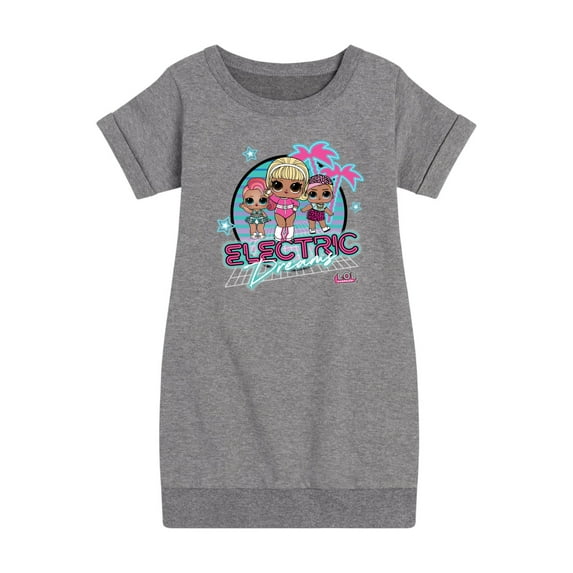 LOL Surprise! Dolls - Electric Dreams - Retro Vibes - Toddler & Youth Girls Fleece Dress