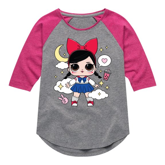 LOL Surprise! Dolls - Fanime Kawaii - Toddler & Youth Girls Raglan Graphic T-Shirt