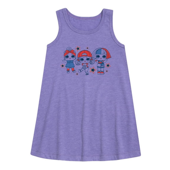 LOL Surprise! Dolls - Fourth of July - Red, White, & Blue Dolls - Toddler & Youth Girls A-line Dress
