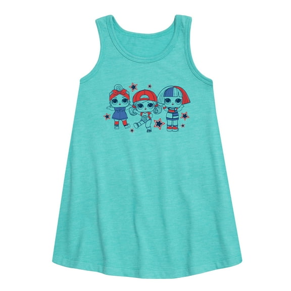 LOL Surprise! Dolls - Fourth of July - Red, White, & Blue Dolls - Toddler & Youth Girls A-line Dress