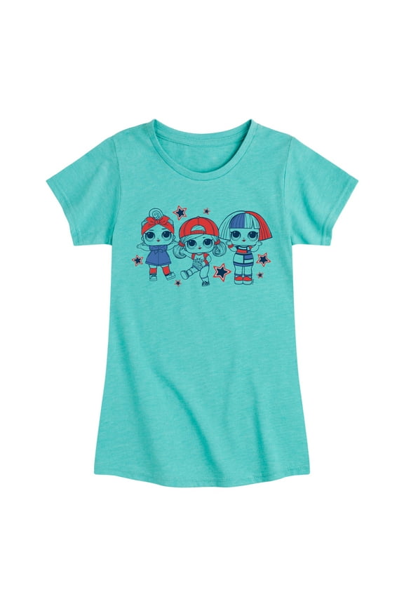 LOL Surprise! Dolls - Fourth of July - Red, White, & Blue Dolls - Toddler & Youth Girls Short Sleeve Graphic T-Shirt