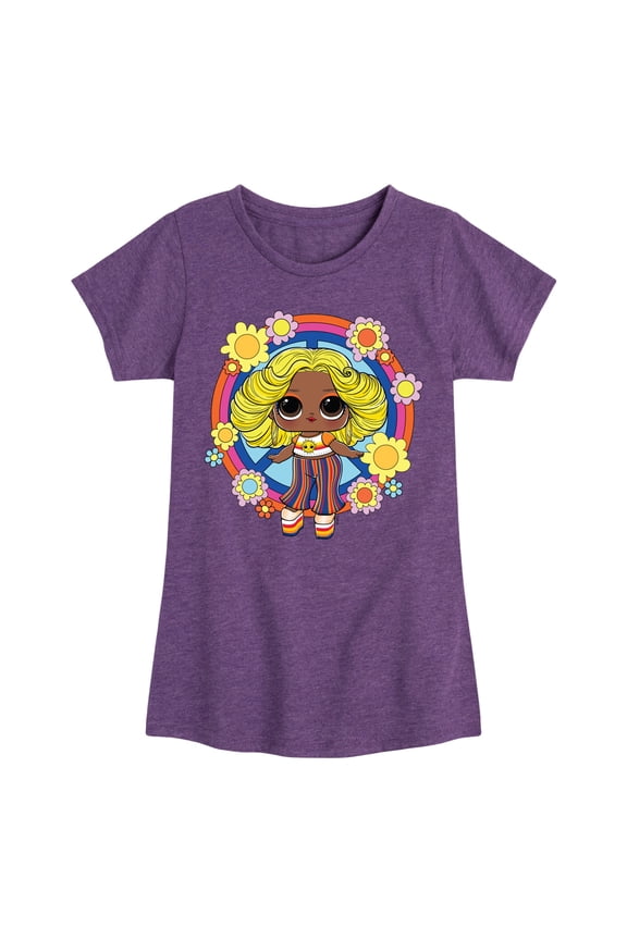 LOL Surprise! Dolls - Free Spirit Doll - Shine Bay Bay Retro Styled - Toddler & Youth Girls Short Sleeve Graphic T-Shirt