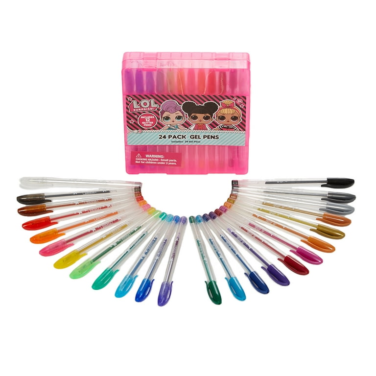 LOL Surprise Dolls Gel Pens Girls Colored and Glitter Pens with Storage  Case 24 Pack