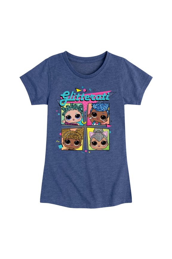 LOL Surprise! Dolls - Glam Series - Glitterati Retro Style - Toddler & Youth Girls Short Sleeve Graphic T-Shirt