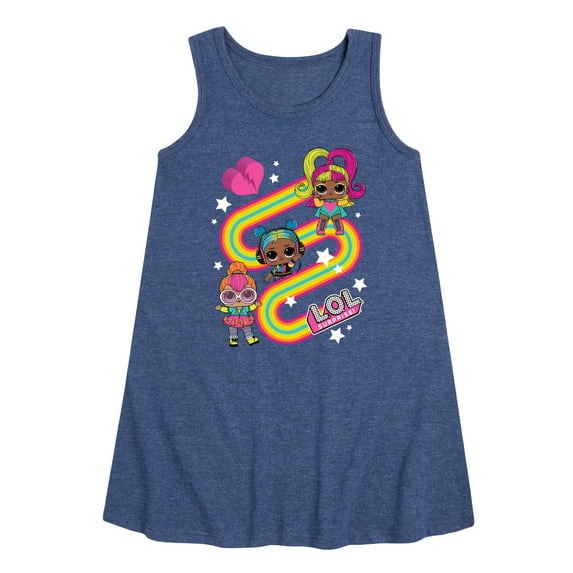 LOL Surprise! Dolls - Glow Grrrl, Neon QT, & Beats Babe - Toddler & Youth Girls A-line Dress
