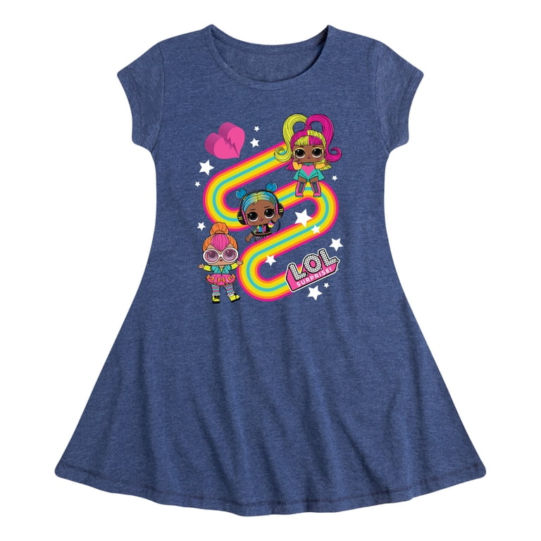 LOL Surprise! Dolls - Glow Grrrl, Neon QT, & Beats Babe - Toddler & Youth  Girls Fit & Flare Dress - Walmart.com