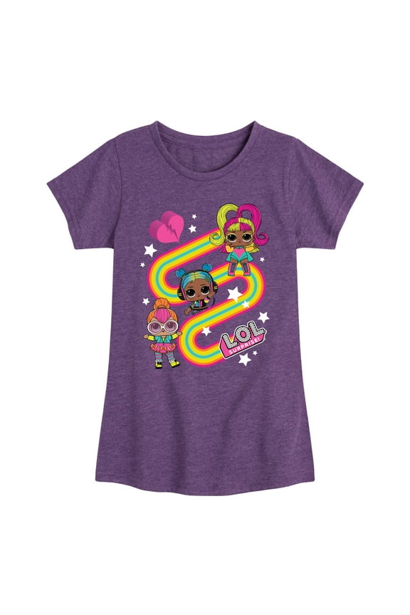 LOL Surprise! Dolls - Glow Grrrl, Neon QT, & Beats Babe - Toddler & Youth Girls Short Sleeve Graphic T-Shirt