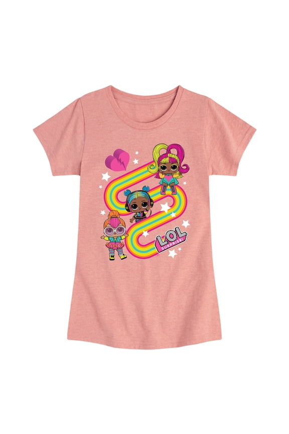 LOL Surprise! Dolls - Glow Grrrl, Neon QT, & Beats Babe - Toddler & Youth Girls Short Sleeve Graphic T-Shirt