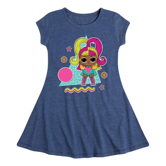 LOL Surprise! Dolls - Glow Grrrl Retro Styled - Toddler & Youth Girls Fit & Flare Dress