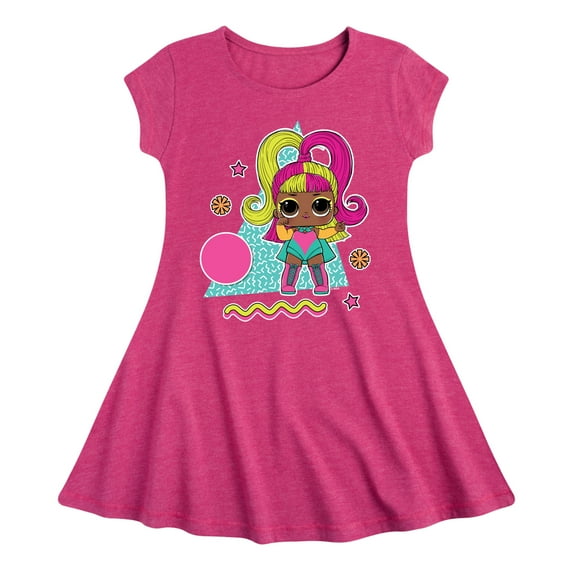 LOL Surprise! Dolls - Glow Grrrl Retro Styled - Toddler & Youth Girls Fit & Flare Dress