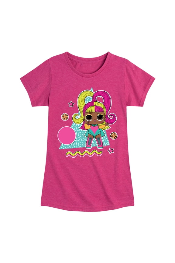 LOL Surprise! Dolls - Glow Grrrl Retro Styled - Toddler & Youth Girls Short Sleeve Graphic T-Shirt
