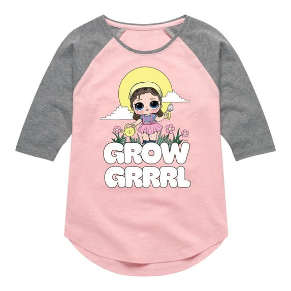 LOL Surprise! Dolls - Grow Grrrl - Toddler & Youth Girls Raglan Graphic T-Shirt