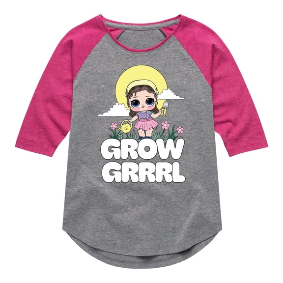 LOL Surprise! Dolls - Grow Grrrl - Toddler & Youth Girls Raglan Graphic T-Shirt