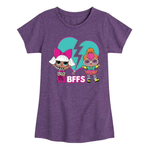 LOL Surprise! Dolls - Heart Mended BFFS - Deva & Neon QT - Toddler & Youth Girls Short Sleeve Graphic T-Shirt