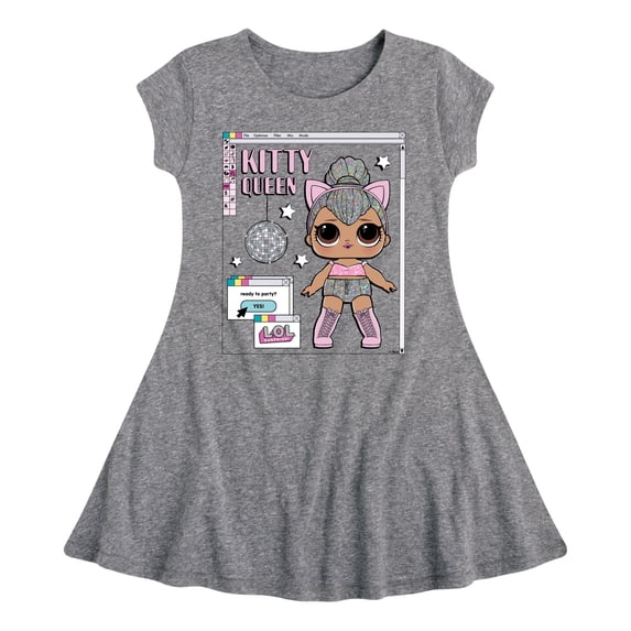 LOL Surprise! Dolls Kitty Queen - Computer Design - Toddler & Youth Girls Fit & Flare Dress