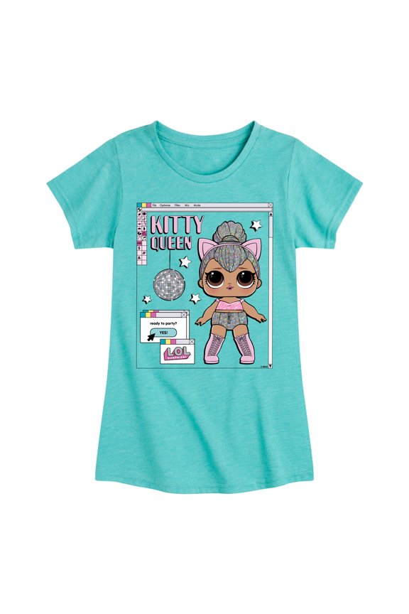 LOL Surprise! Dolls Kitty Queen - Computer Design - Toddler & Youth Girls Short Sleeve Graphic T-Shirt