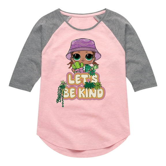 LOL Surprise! Dolls - Let's Be Kind to Plants - Toddler & Youth Girls Raglan Graphic T-Shirt