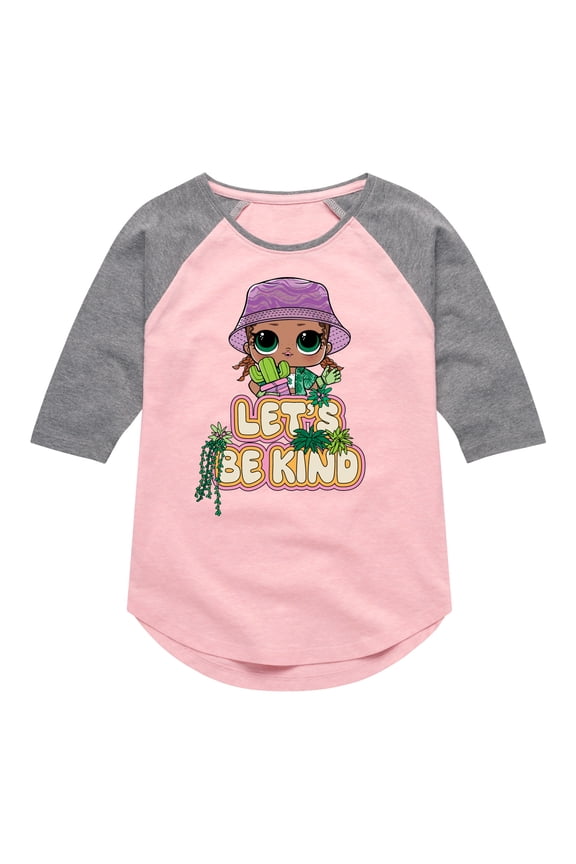 LOL Surprise! Dolls - Let's Be Kind to Plants - Toddler & Youth Girls Raglan Graphic T-Shirt