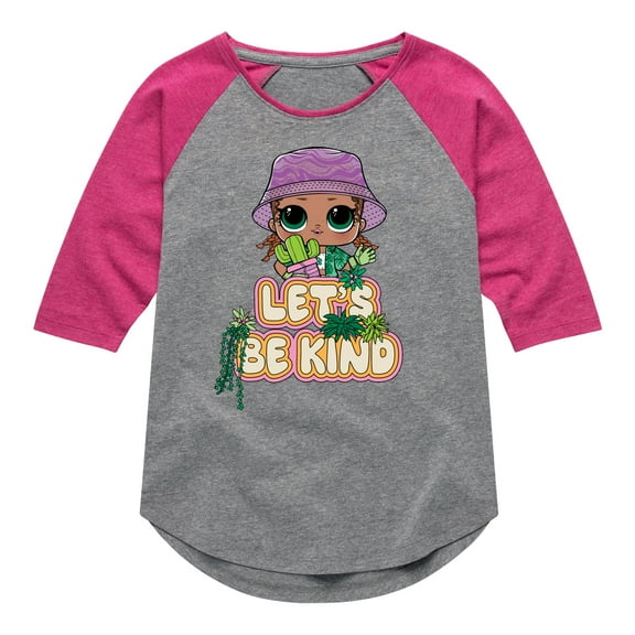 LOL Surprise! Dolls - Let's Be Kind to Plants - Toddler & Youth Girls Raglan Graphic T-Shirt