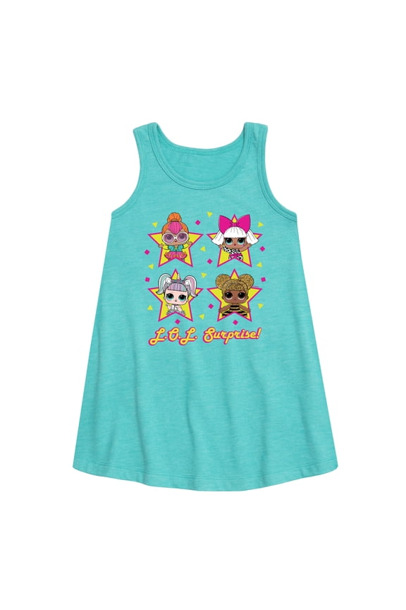 LOL Surprise! Dolls - Queen Bee, Neon QT, Deva, & Sugar - Toddler & Youth Girls A-line Dress