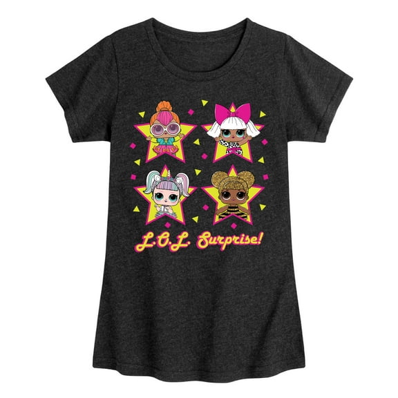LOL Surprise! Dolls - Queen Bee, Neon QT, Deva, & Sugar - Toddler & Youth Girls Short Sleeve Graphic T-Shirt