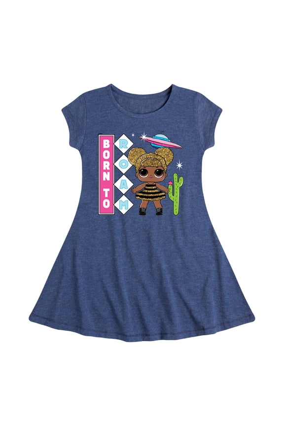 LOL Surprise! Dolls - Queen Bee is Born to Roam - Toddler & Youth Girls Fit & Flare Dress