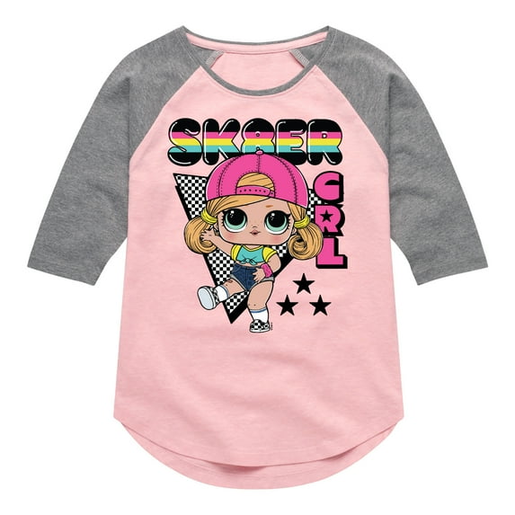 LOL Surprise! Dolls - SK8ER GRL - Skater Girl Doll - Toddler & Youth Girls Raglan Graphic T-Shirt