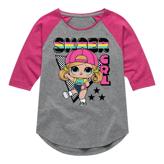 LOL Surprise! Dolls - SK8ER GRL - Skater Girl Doll - Toddler & Youth Girls Raglan Graphic T-Shirt