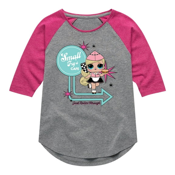 LOL Surprise! Dolls - Small Fry Café - Just Rollin' Through - Retro Diner - Toddler & Youth Girls Raglan Graphic T-Shirt