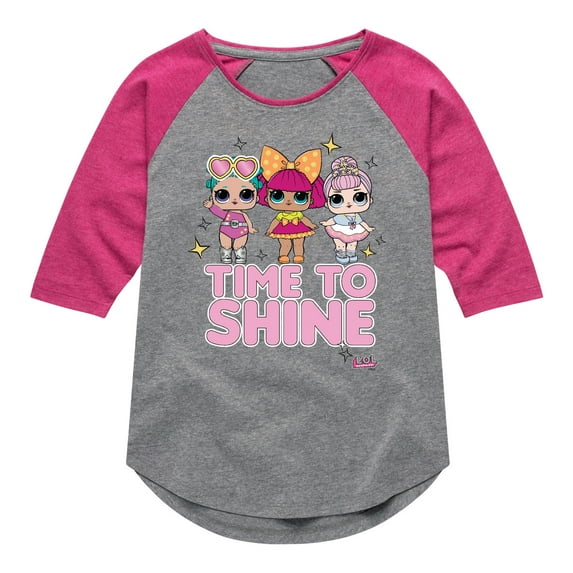 LOL Surprise! Dolls - Time to Shine - Toddler & Youth Girls Raglan Graphic T-Shirt