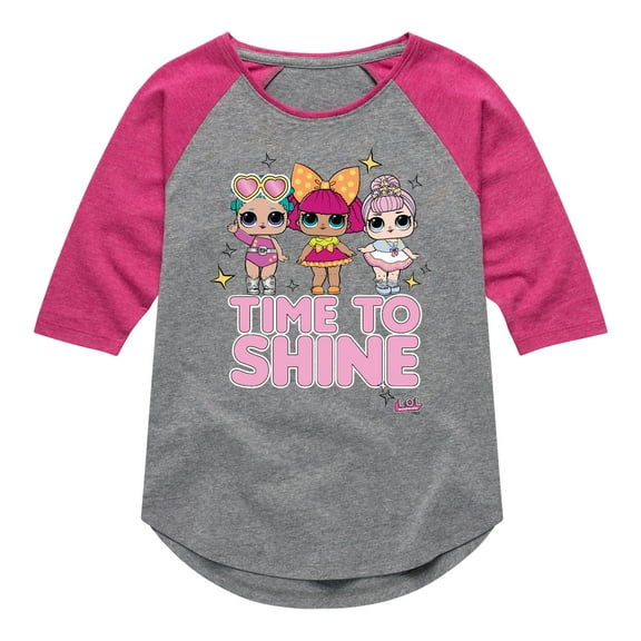 LOL Surprise! Dolls - Time to Shine - Toddler & Youth Girls Raglan Graphic T-Shirt