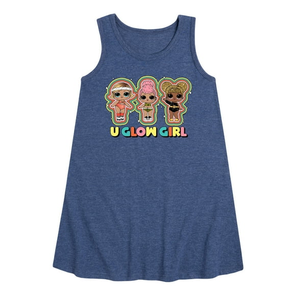 LOL Surprise! Dolls - U Glow Girl - Girl Group - Toddler & Youth Girls A-line Dress