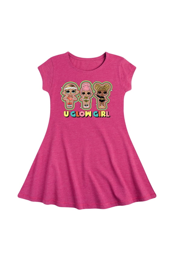 LOL Surprise! Dolls - U Glow Girl - Girl Group - Toddler & Youth Girls Fit & Flare Dress