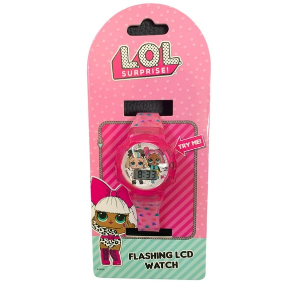LOL Surprise Flashing Digital Watch on Card with Printed Strap