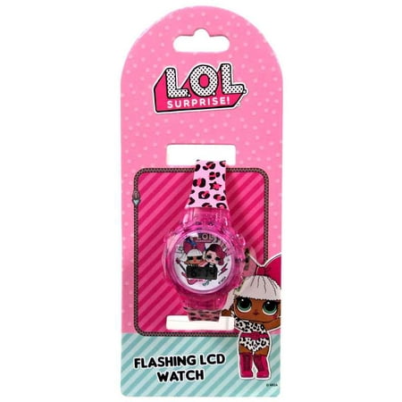 LOL Surprise Flashing LCD Watch - Pink Leopard Print Band