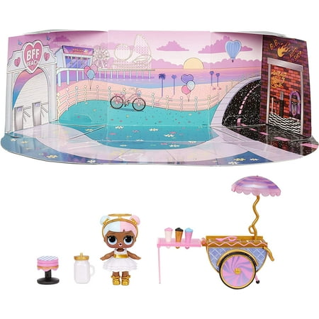 LOL Surprise Furniture Sweet Boardwalk With Sugar Doll and 10+ Surprises, Doll Candy Cart Furniture Set, Accessories, Great Gift for Kids Ages 4+