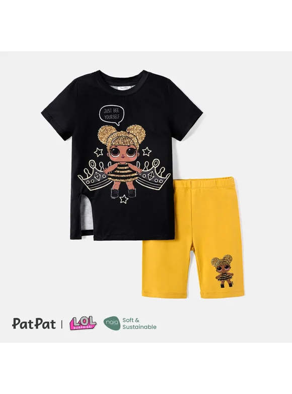 LOL Surprise! Girls Graphic Tee with Legging Pants Short Sleeves Outfits Sets Clothes Gifts Sizes 3-10T