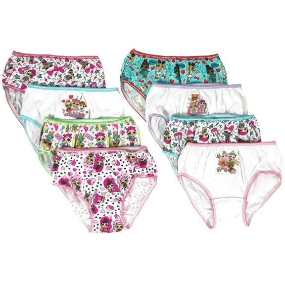 LOL Surprise Girls Panties Underwear 8-Pack Sizes 2T/3T, 4T, 4, 6, 8