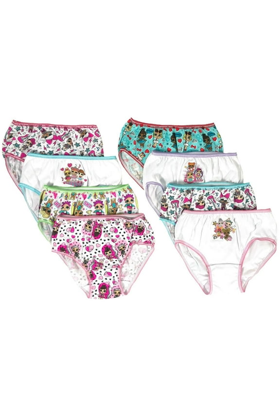 LOL Surprise Girls Panties Underwear 8-Pack Sizes 2T/3T, 4T, 4, 6, 8