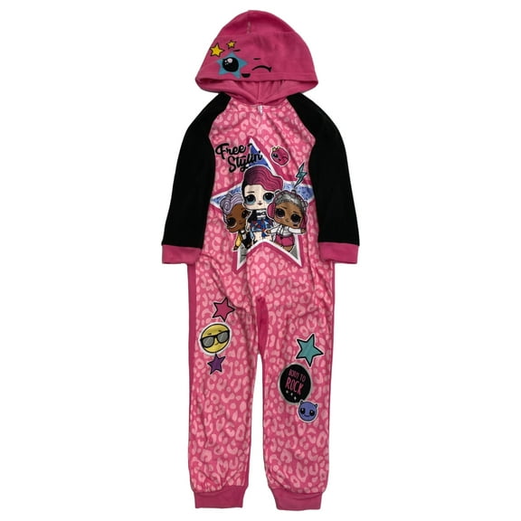 LOL Surprise Girls Pink Free Stylin Blanket Sleeper Union Suit Pajamas 6